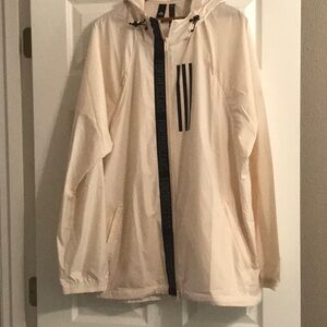 NWOT adidas Men's Beige Windbreaker Jacket. Parley save the oceans. Lightweight